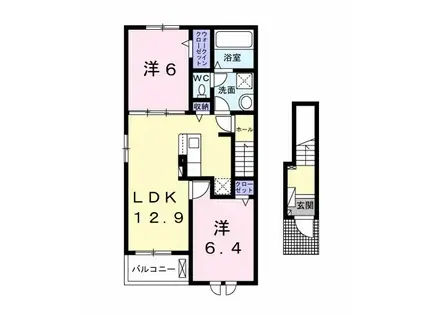 ラフレシール(2LDK/2階)の間取り写真