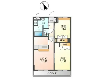 ルミナスガーデンA(2LDK/2階)の間取り写真