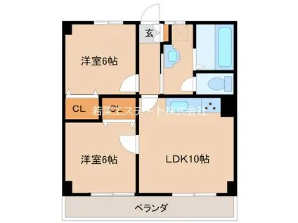 組坂ビルNO.8(2LDK/6階)の間取り写真