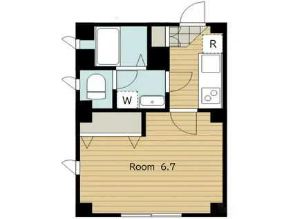 フォルテア(1K/1階)の間取り写真