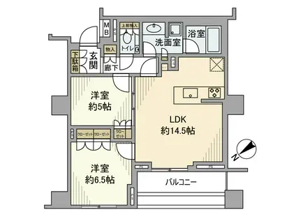 パークハウス小石川(2LDK/2階)の間取り写真