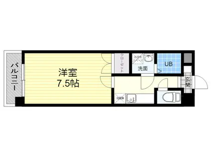 トレステーラ由布川(1K/2階)の間取り写真