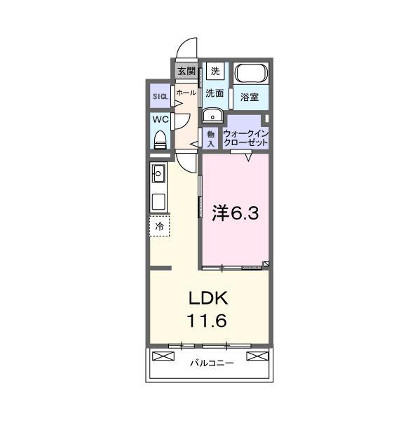 グランウエスト・J(1LDK/2階)の間取り写真