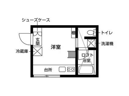 中央ラインハウス小金井(ワンルーム/1階)の間取り写真