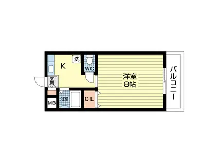 ウィスタピア(1K/1階)の間取り写真