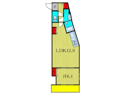 グランディオ検見川(1LDK/3階)の間取り写真