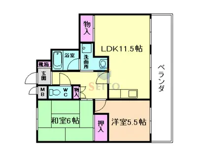 コート・ドゥ・ゼフィーロ(2LDK/3階)の間取り写真