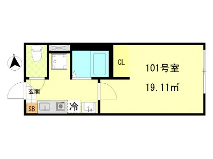 アルマ西小岩(1K/1階)の間取り写真