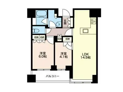 グランドメゾン三鷹フロントレジデンス(2LDK/10階)の間取り写真