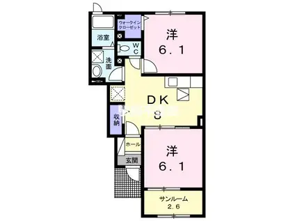 アヴニール ベルI(2DK/1階)の間取り写真