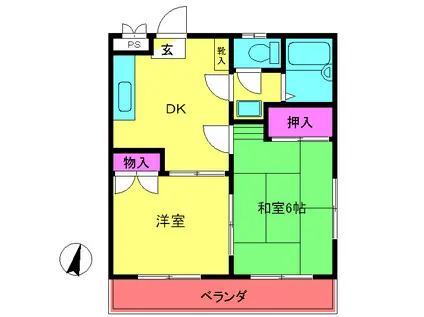 学園台ハイム(2DK/3階)の間取り写真