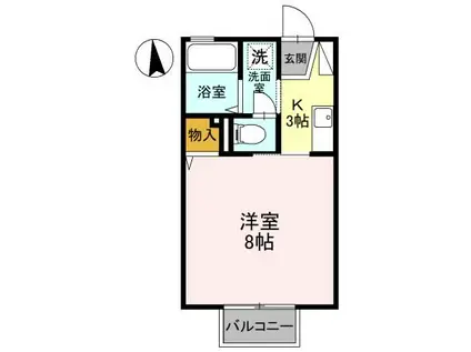 アースアイランドIII(1K/2階)の間取り写真