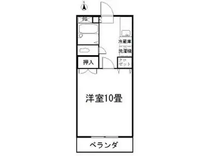 デルグロース高徳(1K/1階)の間取り写真