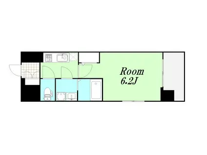 エスリード本町靱公園レジデンス(1K/2階)の間取り写真