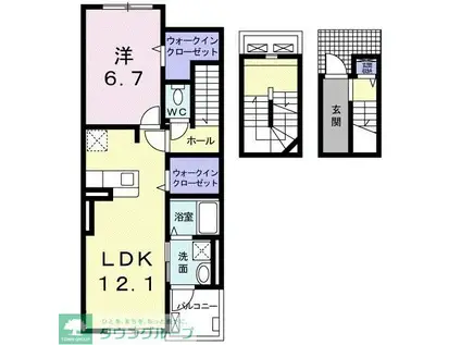 グランテラス I(1LDK/3階)の間取り写真