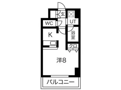 プルミエ志賀本通(ワンルーム/8階)の間取り写真