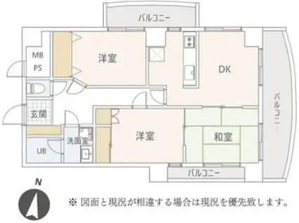 V.I.P.ROYAL氷川台(3DK/9階)の間取り写真