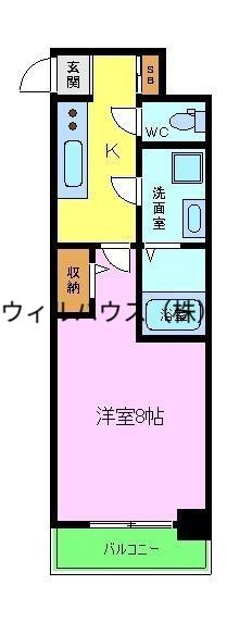 S-RESIDENCE堺市駅前(1K/13階)の間取り写真