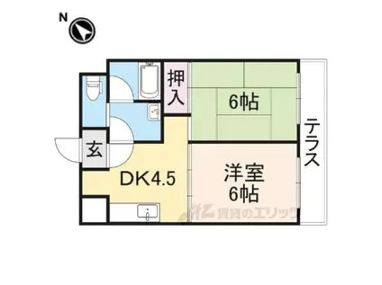 コーポ藤村(2DK/1階)の間取り写真