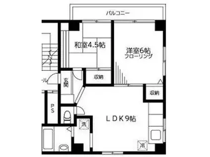 ロックスビル(2LDK/3階)の間取り写真