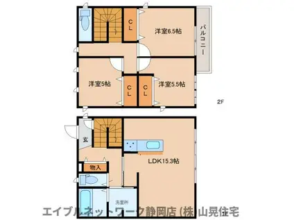 CASA FELIZ D(3LDK/1階)の間取り写真