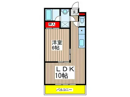 ピエタテール柏町(1LDK/4階)の間取り写真