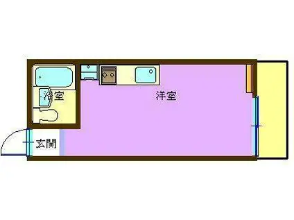 ルミエール3(ワンルーム/2階)の間取り写真