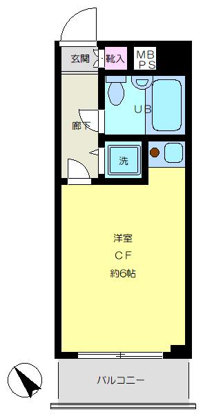 ライオンズマンションときわ台(ワンルーム/2階)の間取り写真