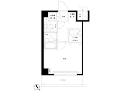 ルーブル小石川弐番館(1K/2階)の間取り写真