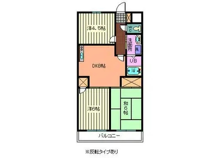 フロント陽光(3DK/5階)の間取り写真