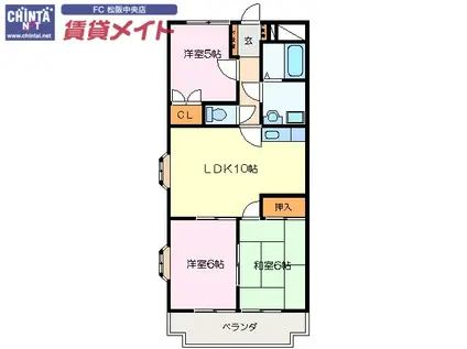プランドール大塚(3LDK/2階)の間取り写真