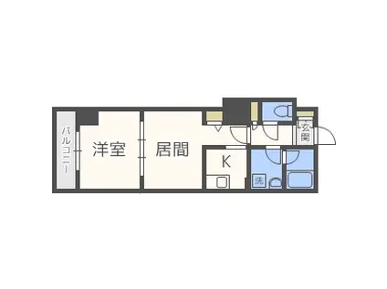 ビッグパレス南6条(1LDK/10階)の間取り写真