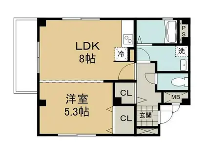 ルーチェ琴平(1LDK/2階)の間取り写真