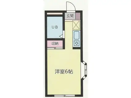 クリームソーダ(ワンルーム/2階)の間取り写真