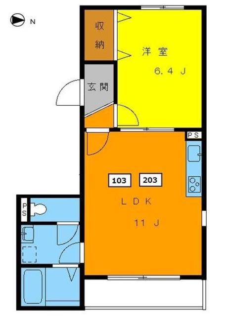 高円寺パレスマンション(1LDK/1階)の間取り写真