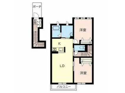 エスポワール・アイ北春日丘(2LDK/2階)の間取り写真