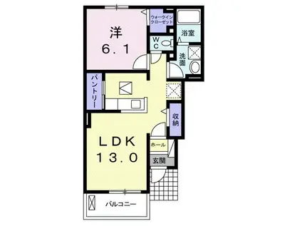 キャトルフィーユ(1LDK/1階)の間取り写真