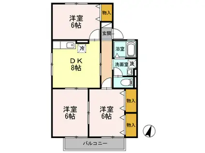 ぷらっとMIYUKI(3DK/1階)の間取り写真