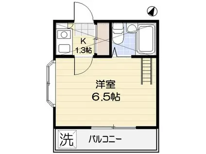 ハイツフローレス(1K/2階)の間取り写真