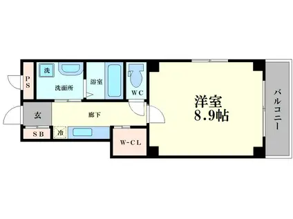 グランデュオM海老江(1K/2階)の間取り写真