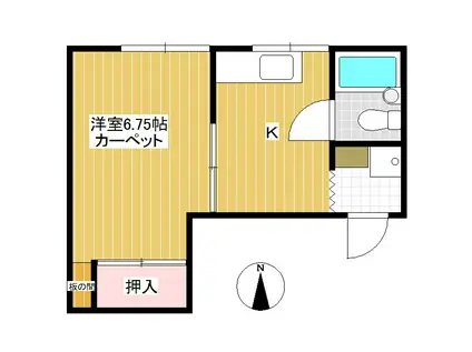 住吉ビル(1K/2階)の間取り写真