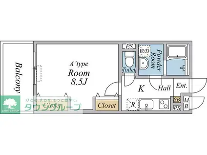 リブリ・M・MOON(1K/3階)の間取り写真