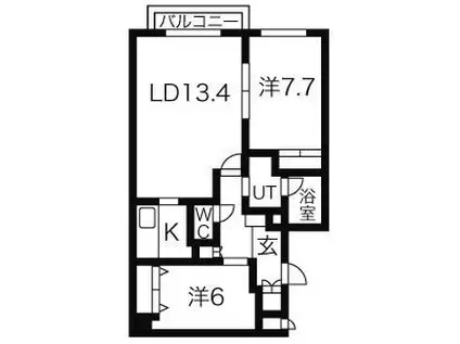 ベイパレス69(2LDK/2階)の間取り写真