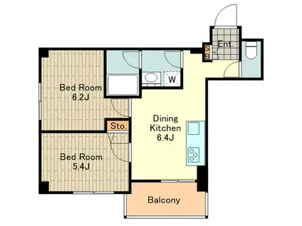 グランシャリオ国立(2DK/7階)の間取り写真