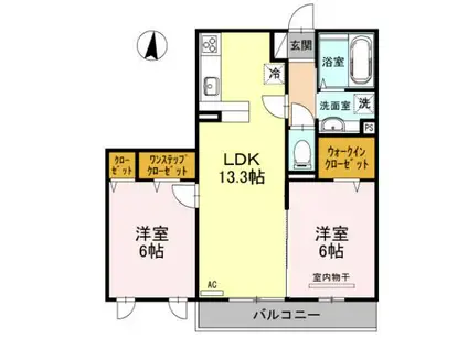 セントポーリアII(2LDK/2階)の間取り写真