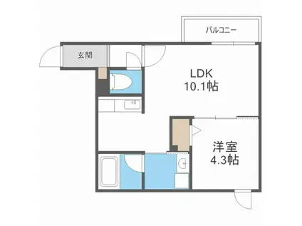 ファミール西原A(3DK/1階)の間取り写真