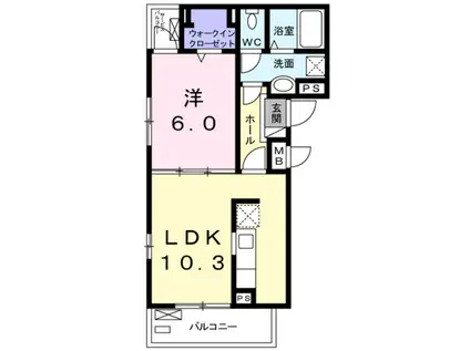 ラッフィナート フィオーレ Ⅱ(1LDK/3階)の間取り写真