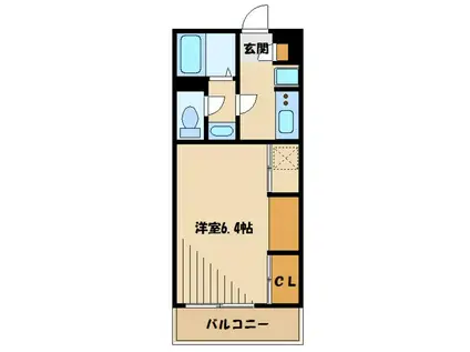 リブリ・CARO(1K/2階)の間取り写真