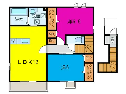 アガパンサスA(2LDK/2階)の間取り写真