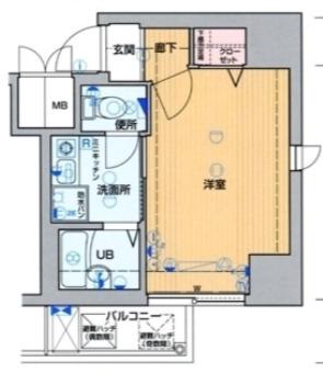 プレサンス難波ウエスト(1K/6階)の間取り写真